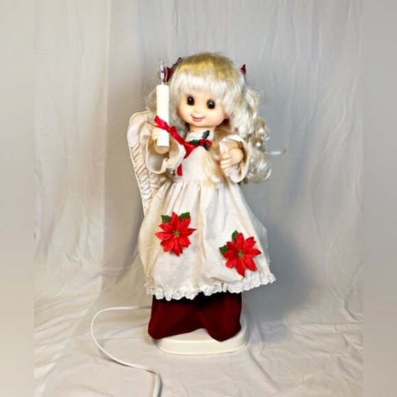 Vintage Trim A Home 24" Angel Animated Illuminated Big Eyed Doll Christmas Decor - Picture 1 of 8